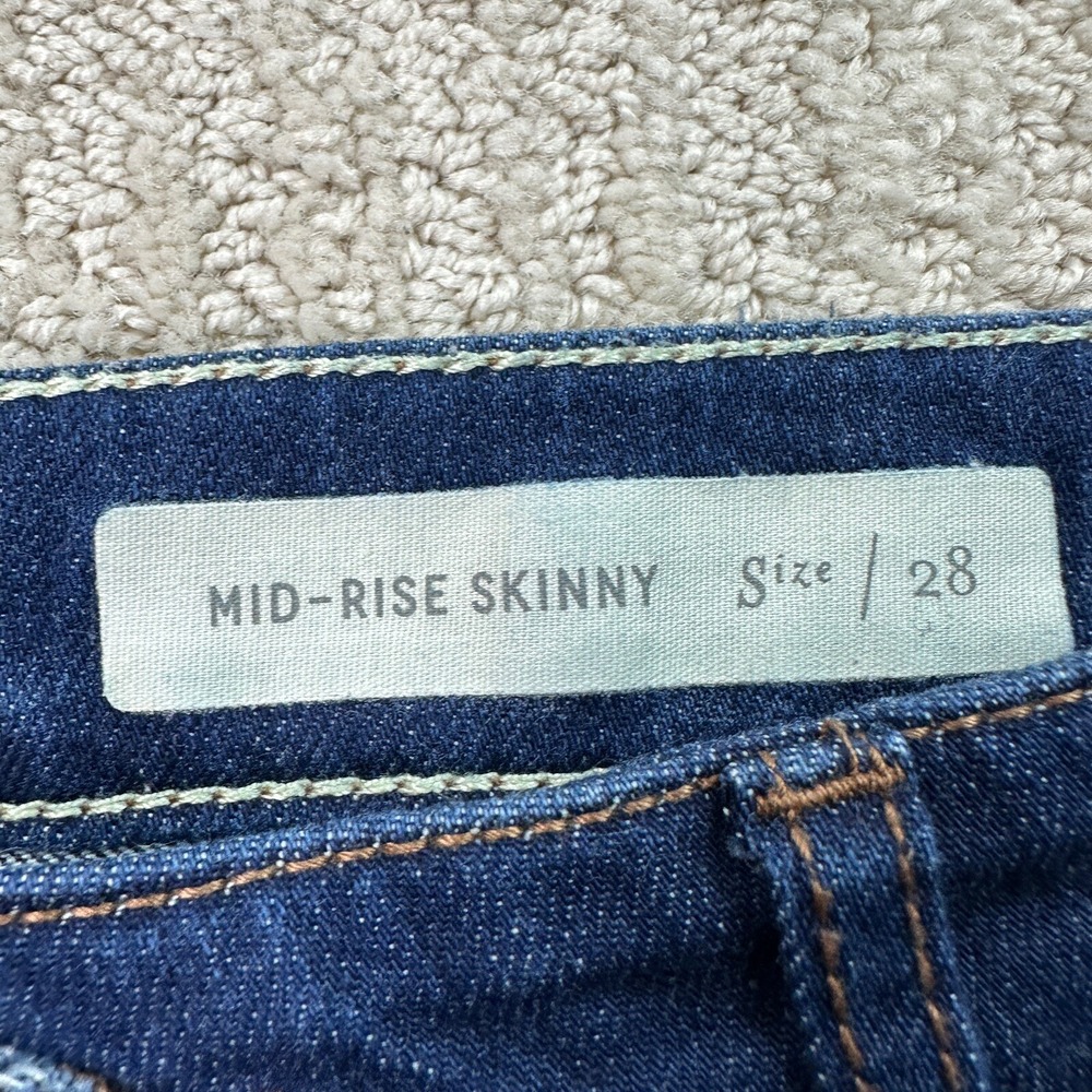 Pilcro And The Letterpress Jeans Mid Rise Skinny Blue Denim Women's Size 28 - Picture 6 of 14